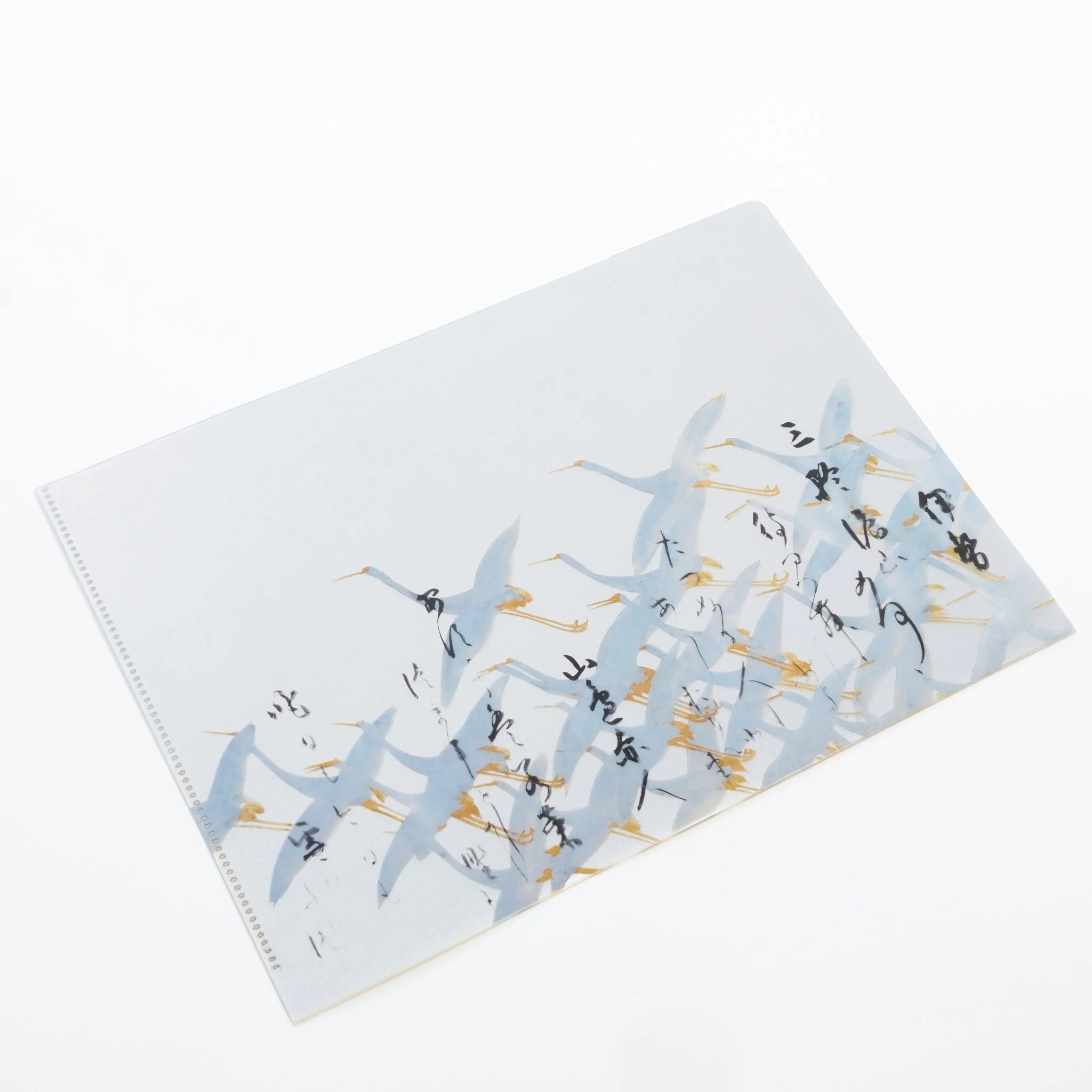 Anthology with Cranes and Thirty-Six Immortal Poets Silver Foil A4 Clear File / Benrido