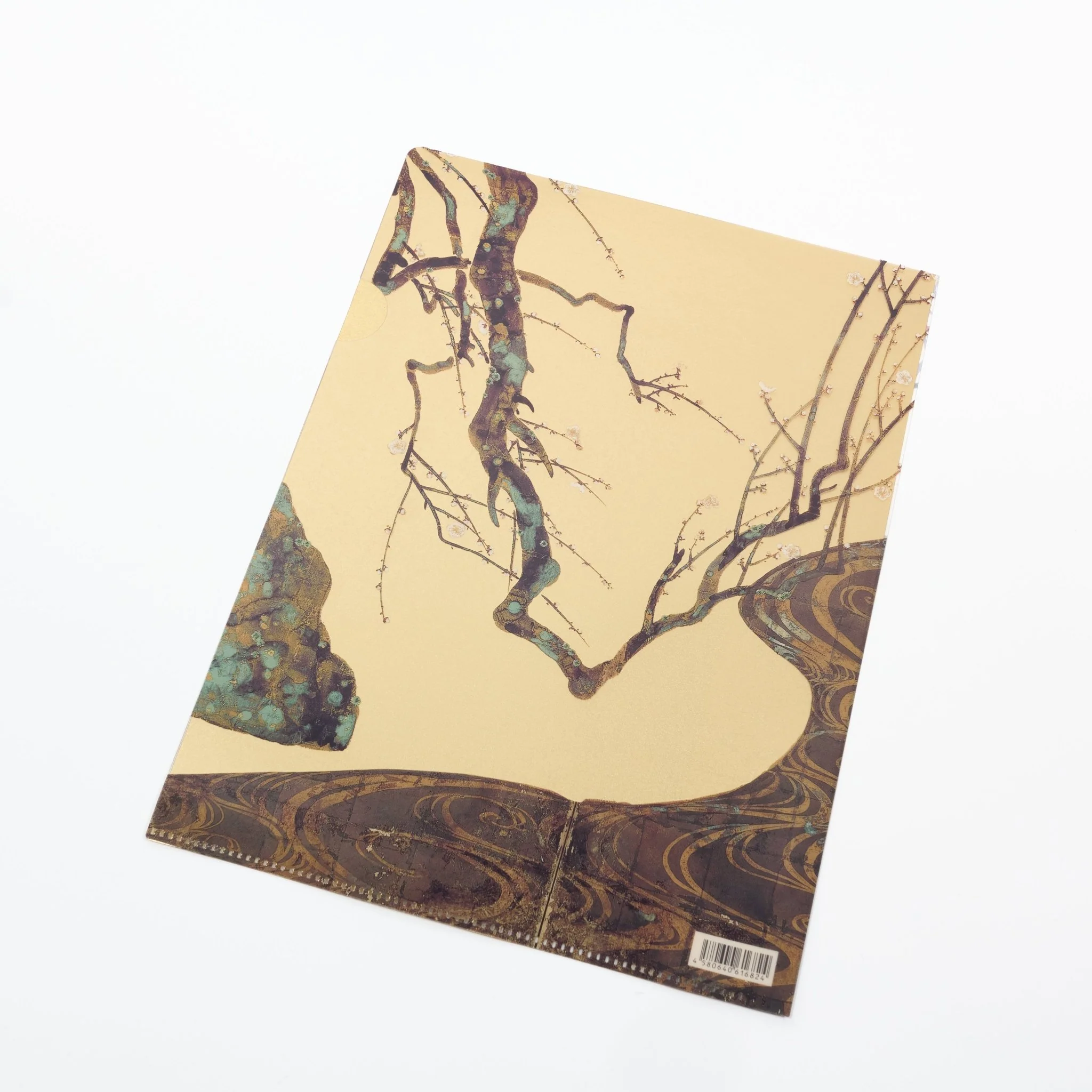 Red and White Plum Blossoms Gold Leaf A4 Clear File  / Benrido - Image 2