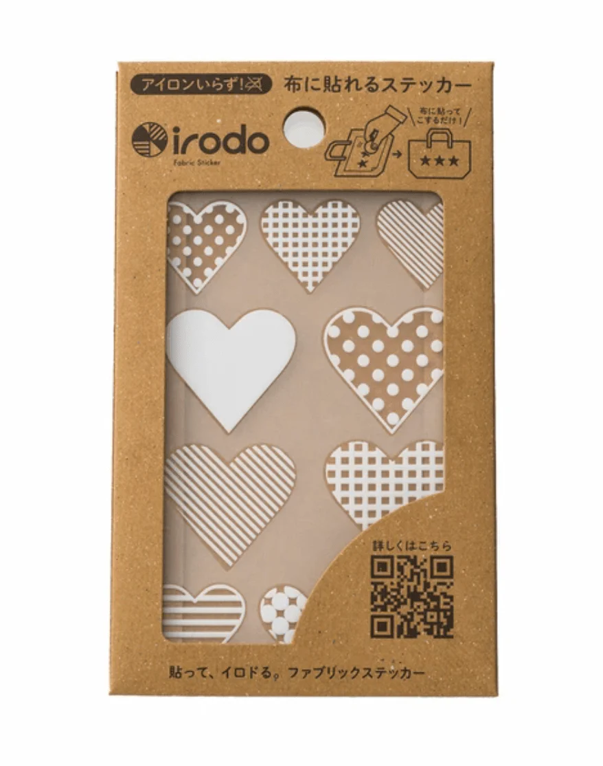 Fabric Sticker Set Heart Pattern / irodo - Image 2
