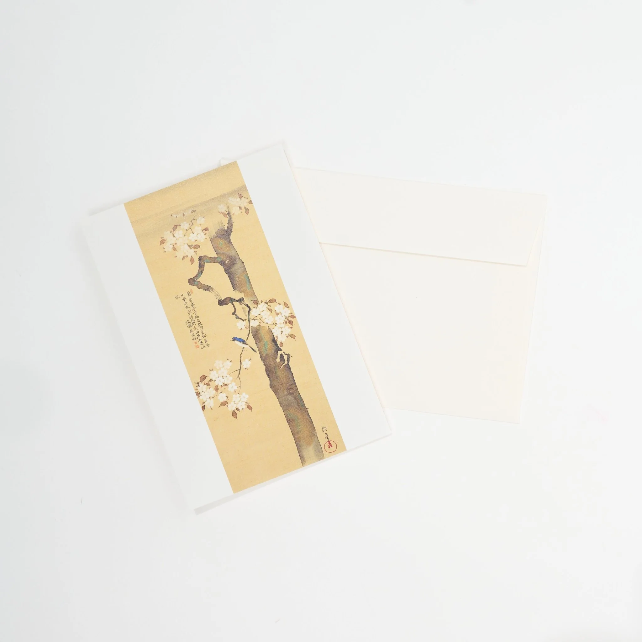 Cherry Blossoms and Small Birds Greeting Card / Benrido