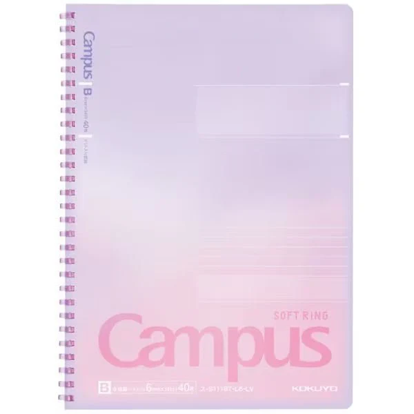 [Limited] Campus Soft Ring Positive & Relaxing Notebook / KOKUYO - Image 4