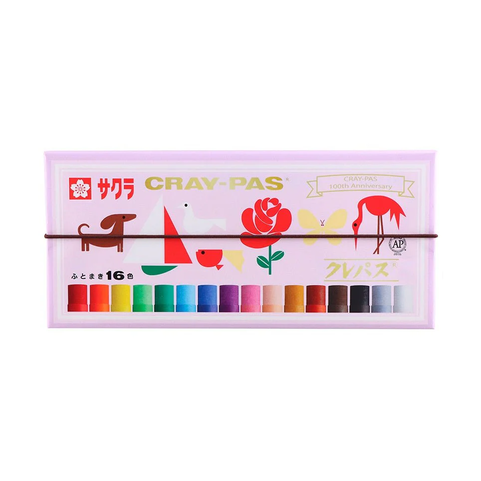 [Limited] Cray-Pas Wide 16 Colors Anniversary Oil Pastel Set / SAKURA - Image 2