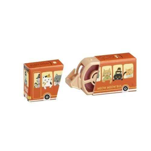 [Limited] norino Animal Bus Paper Case Correction Tape / PLUS - Image 3