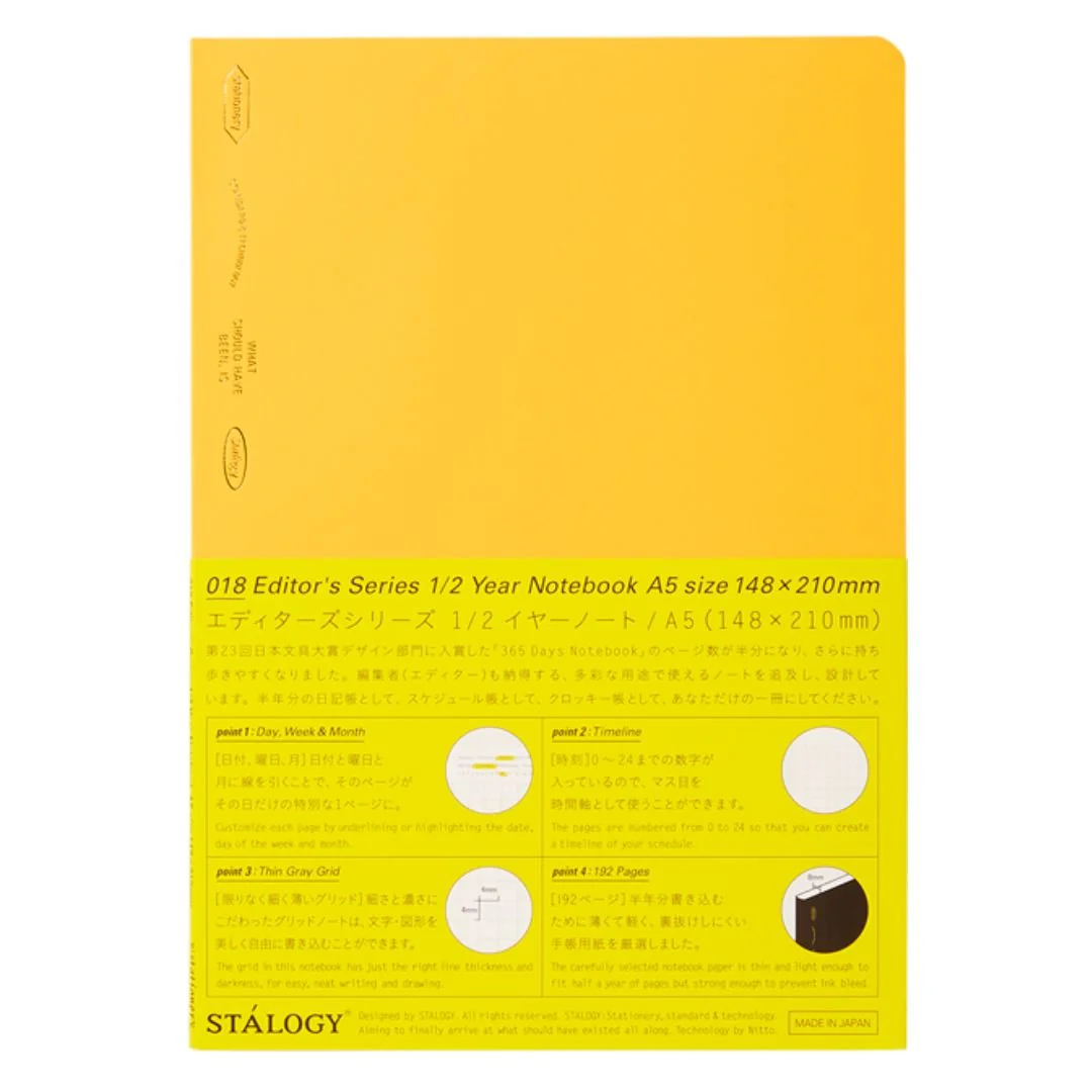 [Limited] STALOGY Editor's Series 1/2 Year Notebook / Nitto - Image 4
