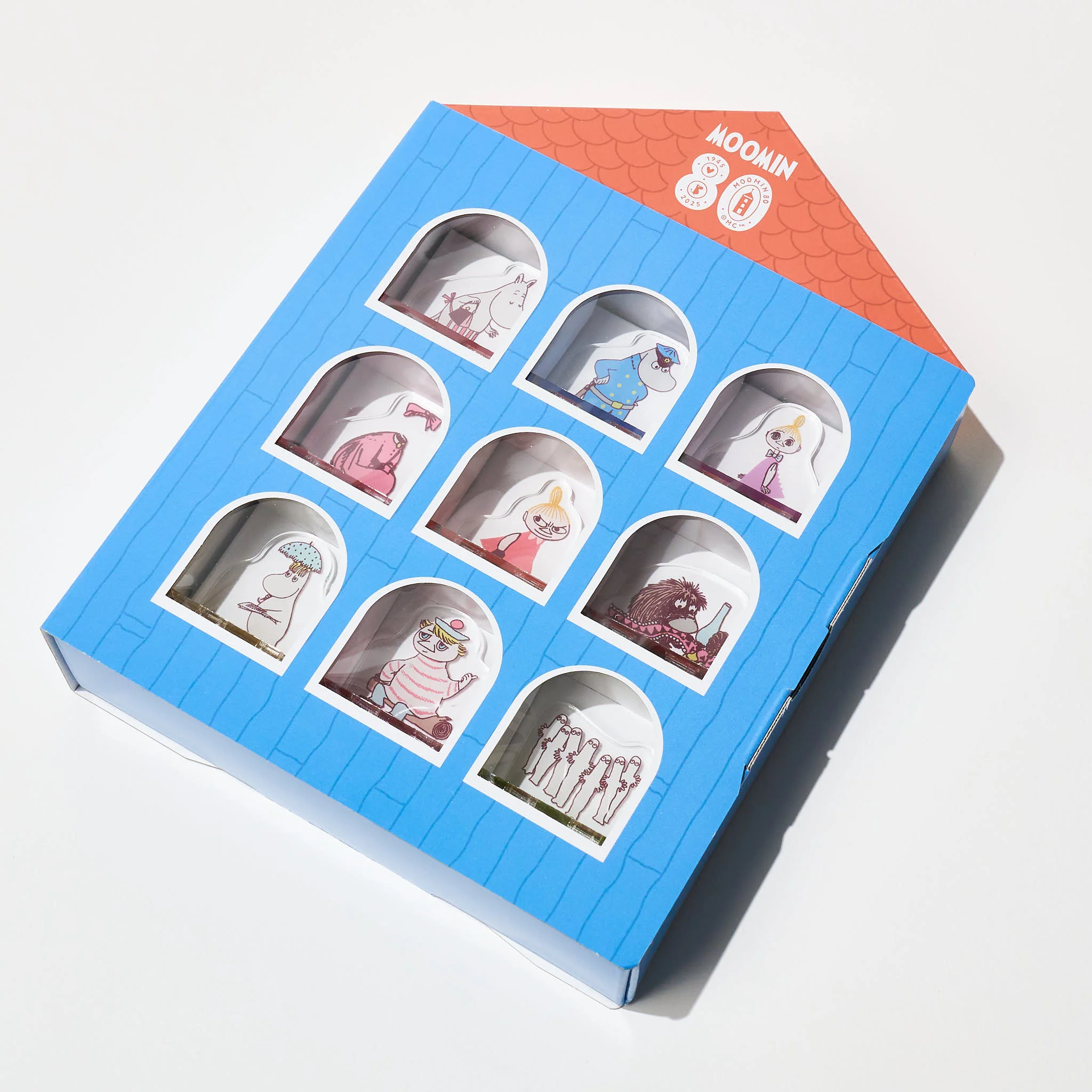 [Limited] Moomin 80th Anniversary Acrylic Stand Stamp Collection BOX / FUTABA - Image 2