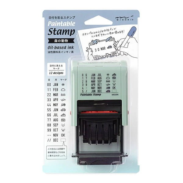 Paintable Stamp Rotating Self-Inking Date Rubber Stamp / MIDORI - Image 6