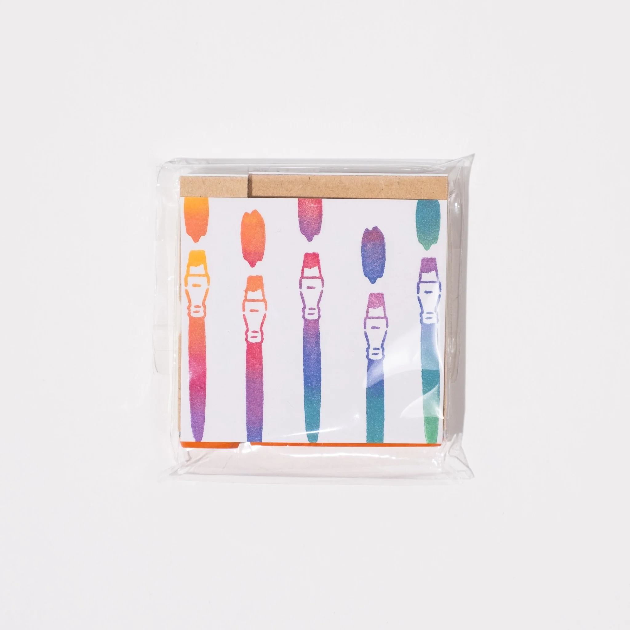 Paintbrush and Paint Tube Wood Stamp Set / Morita Inbou
