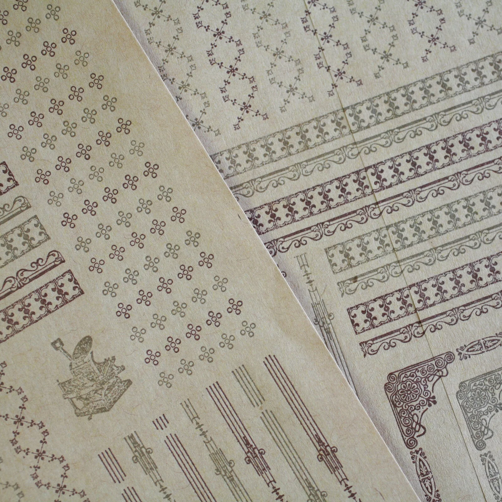 Retro Pattern Series Kraft Paper 3 Pieces / Kohunkan Kappansho - Image 3