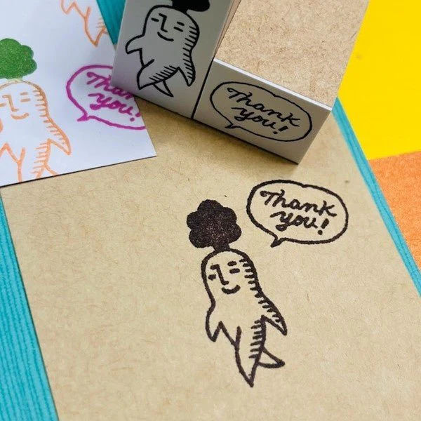 Tottoko Carrot Wood Stamp Set / Morita Inbou - Image 3