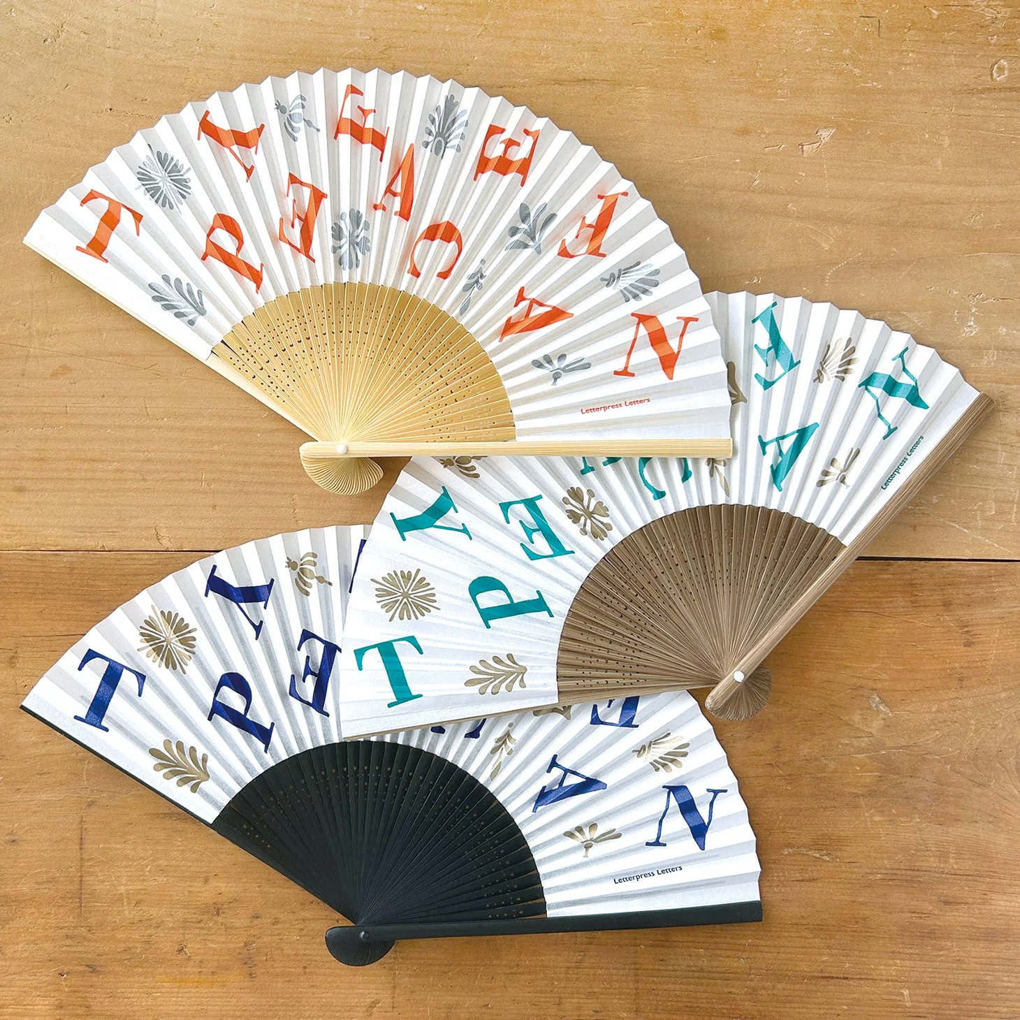 Typeface Fan (Bodoni) / Letterpress Letters