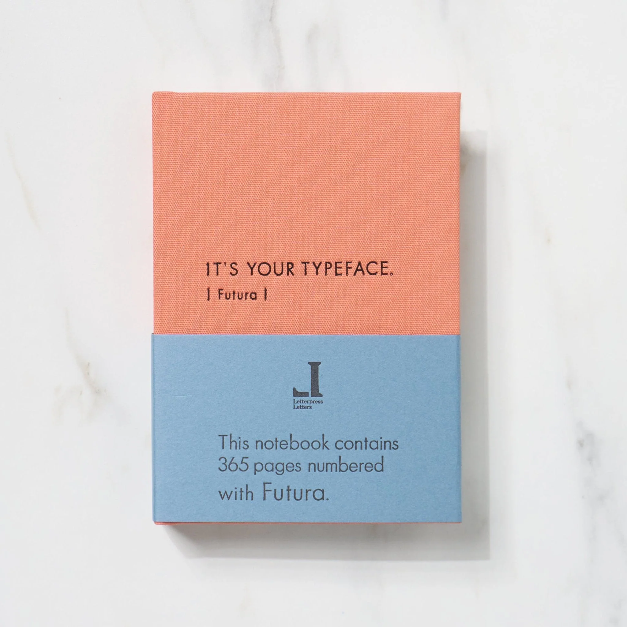TYPEFACE NOTEBOOK A6 Size 365 Page Notebook - Futura / Letterpress Letters