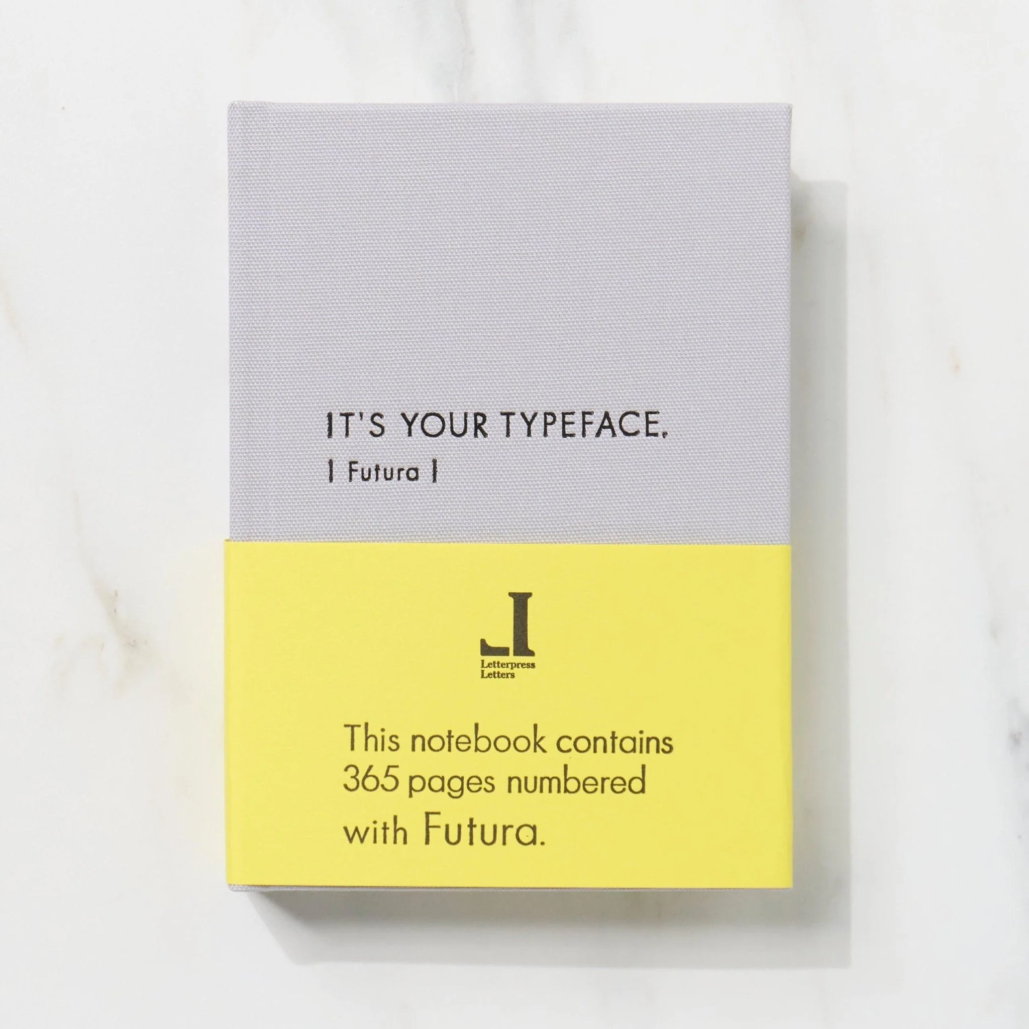 TYPEFACE NOTEBOOK A6 Size 365 Page Notebook - Futura / Letterpress Letters - Image 2