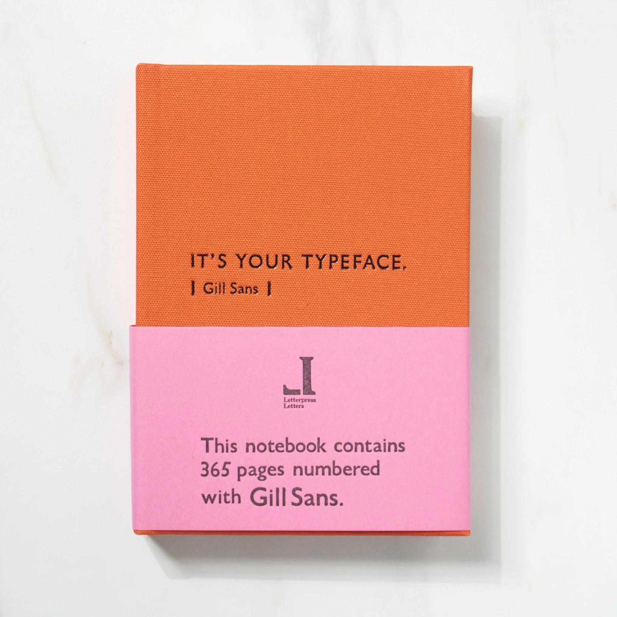 TYPEFACE NOTEBOOK A6 Size 365 Page Notebook - Gill Sans / Letterpress Letters - Image 2