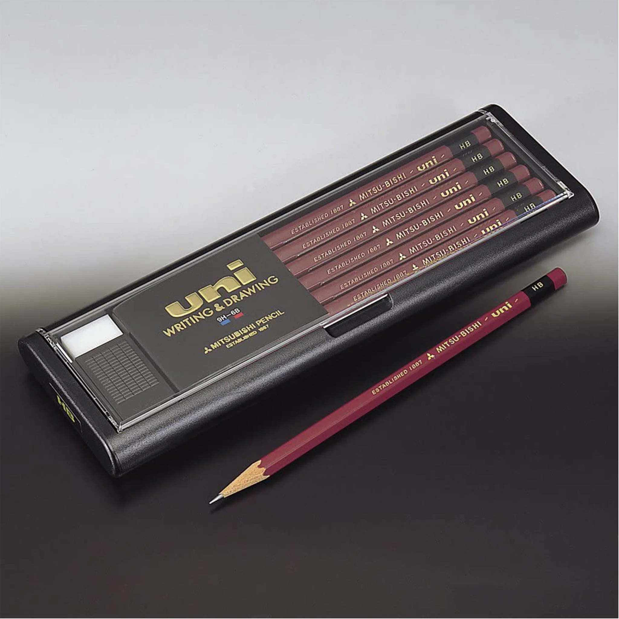 uni Wooden Pencils 1 Dozen Pack + Eraser / uni Mitsubishi Pencil - Image 3