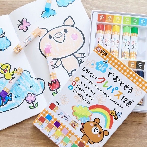 Water-Washable Square Craypass 12 Colors / SAKURA - Image 2