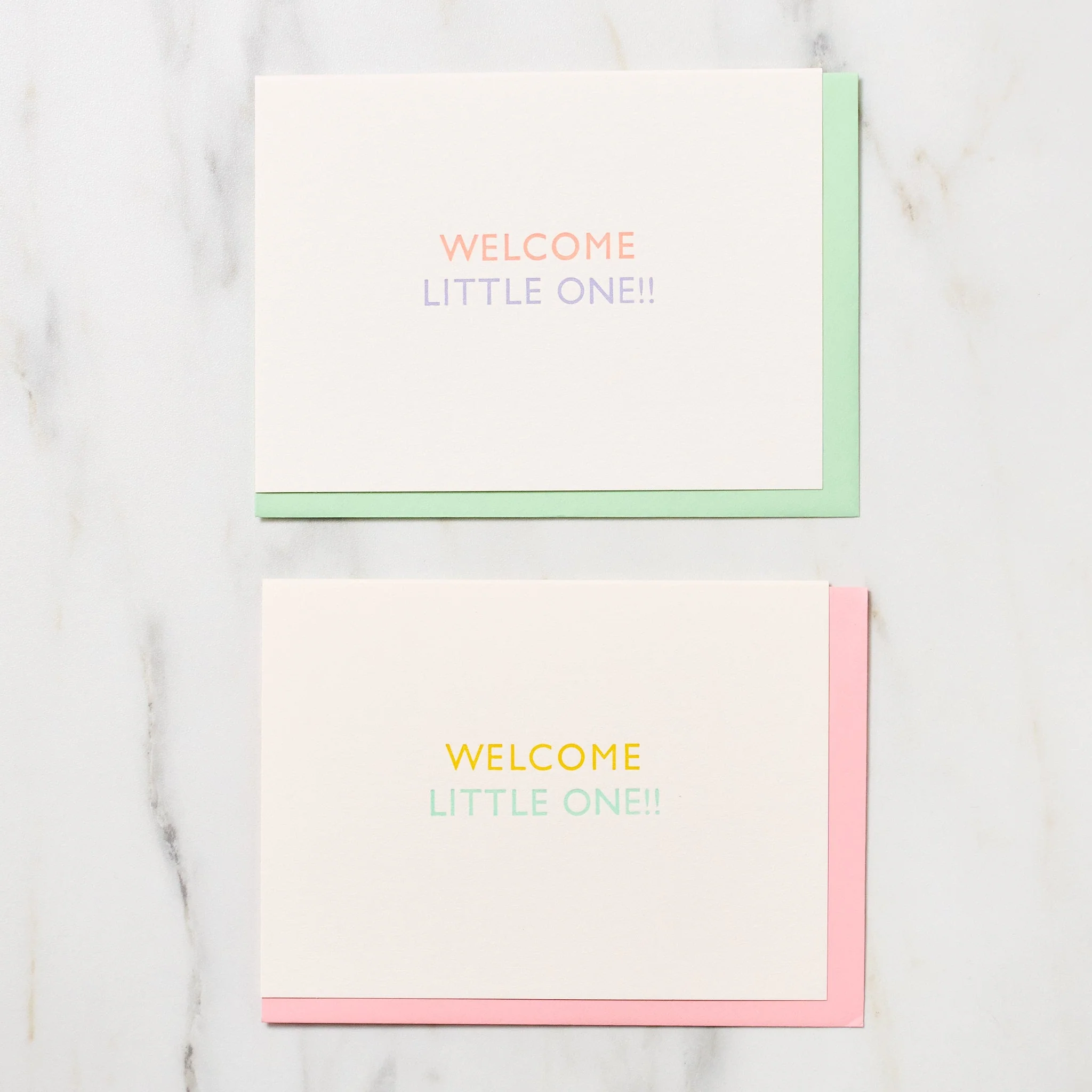 "Welcome Little One!!" Greeting Cards / Letterpress Letters