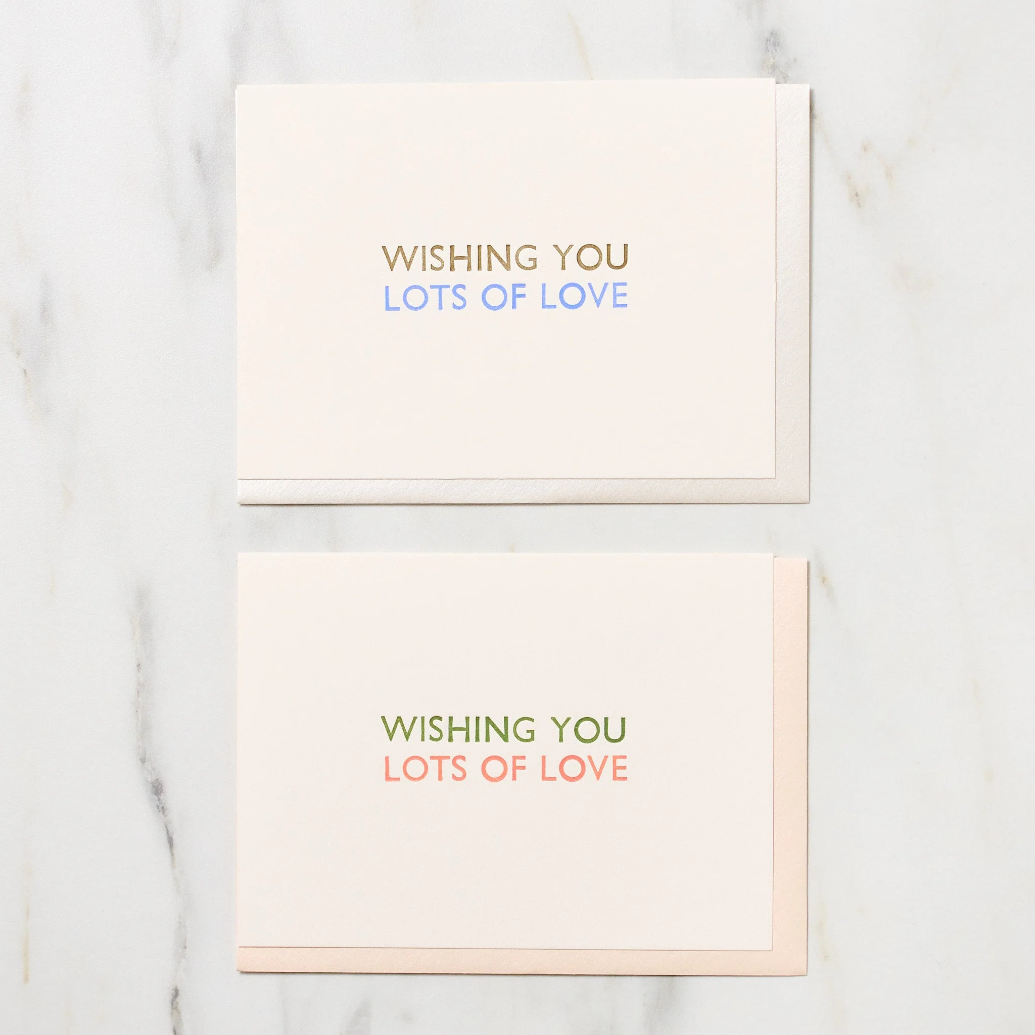 "Wishing You Lots of Love" Greeting Cards / Letterpress Letters