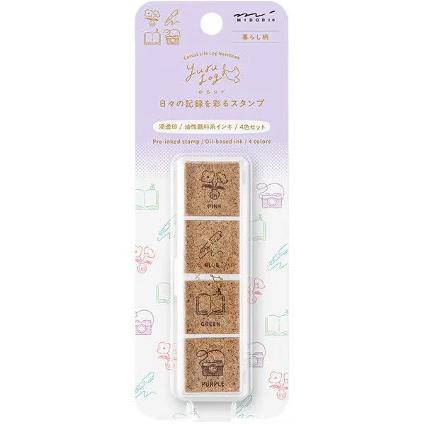 Yuru Log Pre-Inked Cork Stamp / MIDORI - Image 13